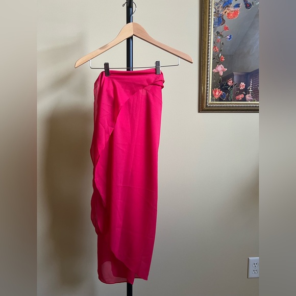 Wolford Swim Cover Up Sheer Red One Size - Picture 11 of 12